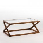 Coffee Table 120X70X45 Glass Wood Natural Veiled