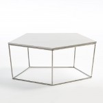 Coffee Table 95X90X38 Steel Mdf White