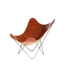 BUTTERFLY Italian leather armchair headrable (brown)