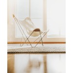 BUTTERFLY armchair in hemp CANVAS MARIPOSA chrome foot (natural)