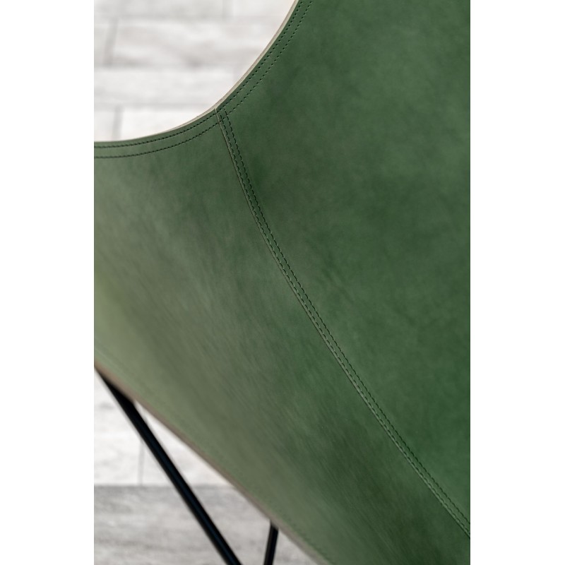 Italian leather butterfly chair PAMPA MARIPOSA chrome foot (green) - image 54205