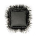 Sheepskin cushion, iceland long hair (black)