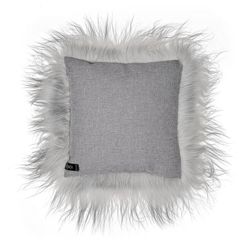 Sheepskin cushion, iceland long hair (white, grey) - image 54281