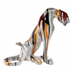 Scultura decorativa Panther di design resina statuetta H45 (multicolor)