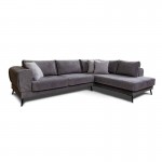 Convertible corner sofa 4 places fabric Right side IMPERIALPREM Dark grey