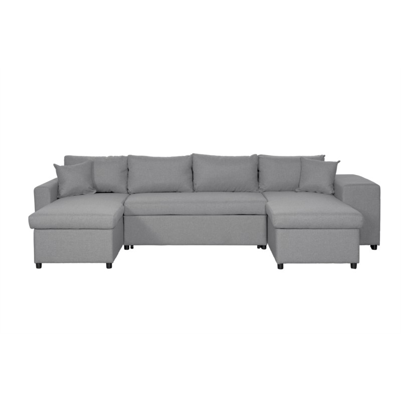 Sofa bed 6 places fabric Niche on the right KATIA Light grey - image 54359