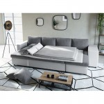 Sofa bed 6 places fabric PU microfiber Niche on the right KATIA Grey, white