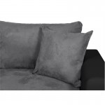Sofa bed 6 places fabric PU microfiber Niche on the left KATIA Grey, black