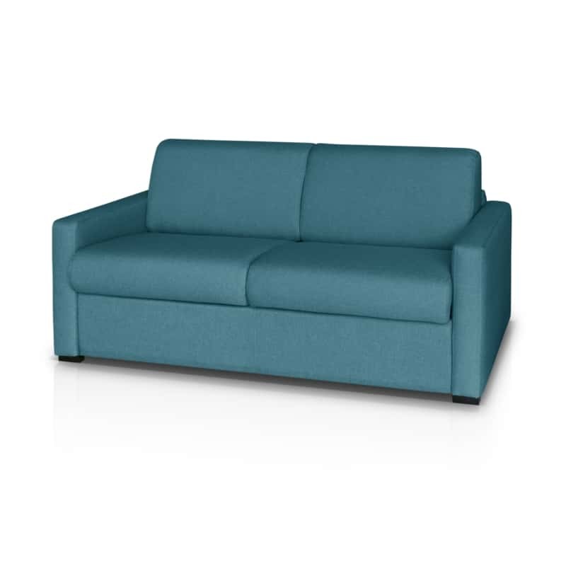 Sofa bed 3 places fabric Mattress 140 cm NOELISE Blue duck - image 54522