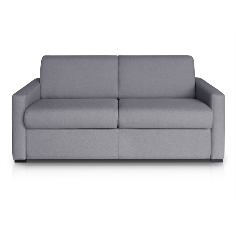 Sofa bed 3 places fabric Mattress 160 cm NOELISE Light grey - image 54651