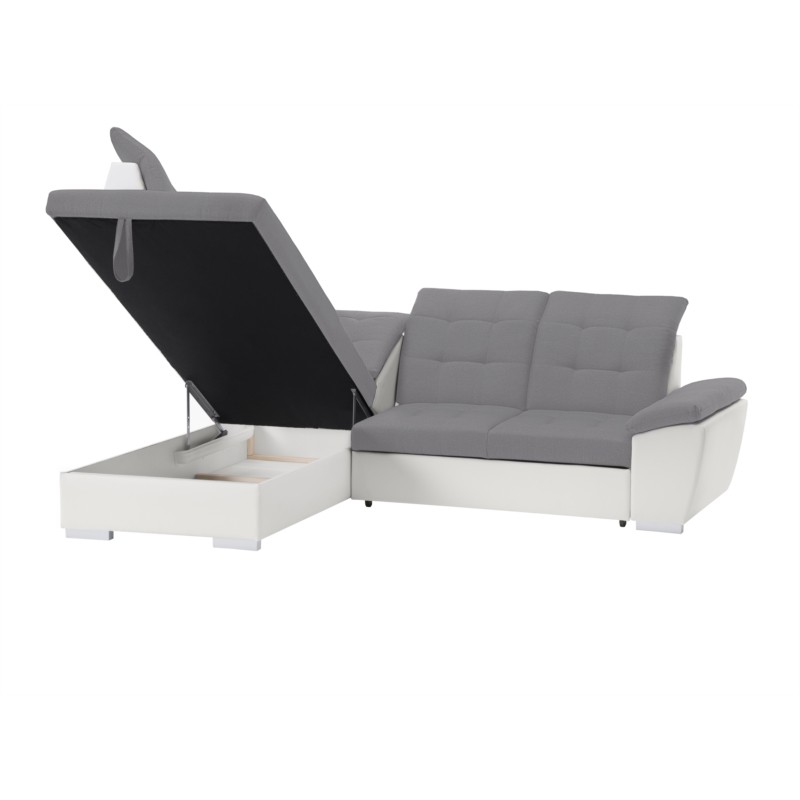Convertible corner sofa 4 places Left angle DIMITRY Grey, white - image 54700