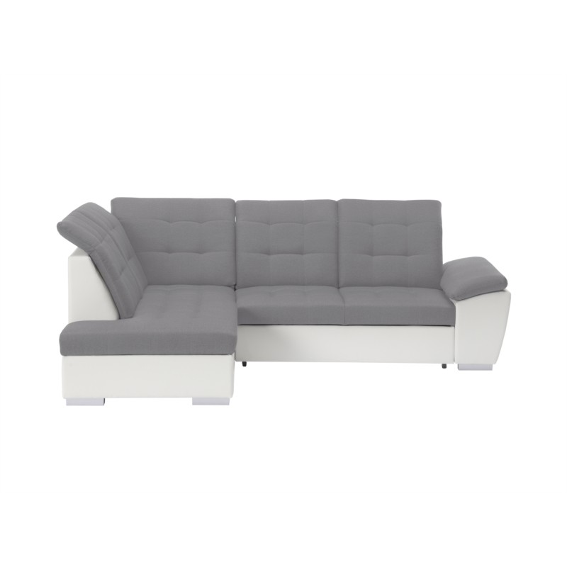 Convertible corner sofa 4 places Left angle DIMITRY Grey, white - image 54708