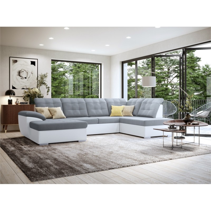 Convertible corner sofa 6 seats Right angle DIMITRYPLUS Grey,white - image 54741