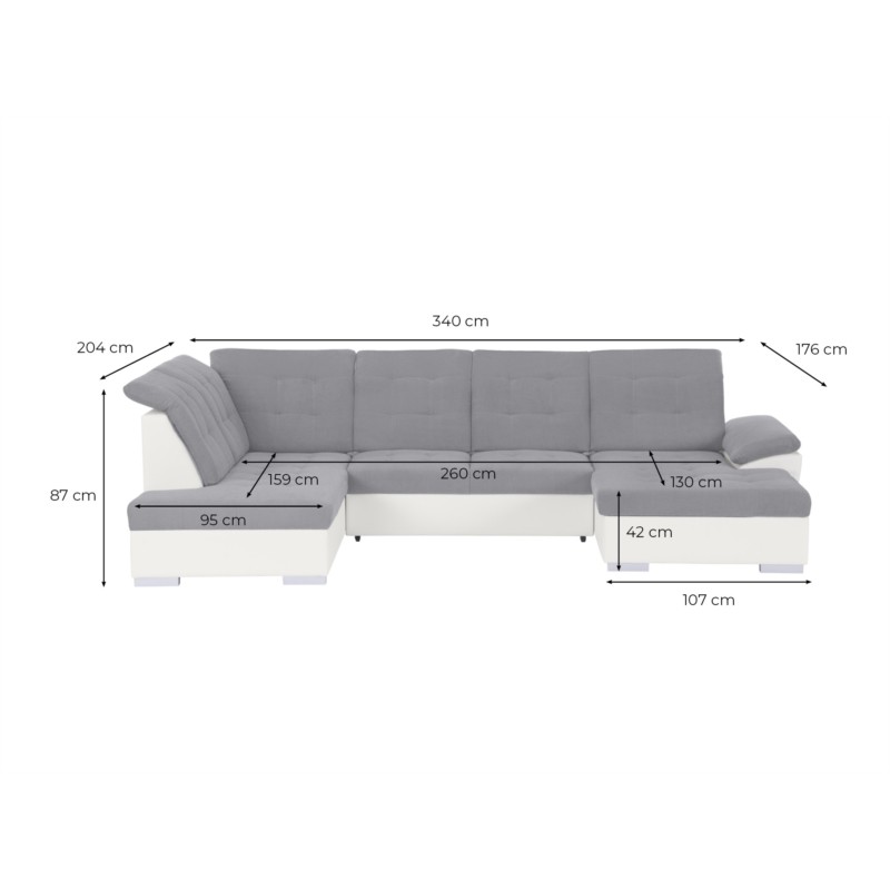 Convertible corner sofa 6 seats Right angle DIMITRYPLUS Grey,white - image 54747
