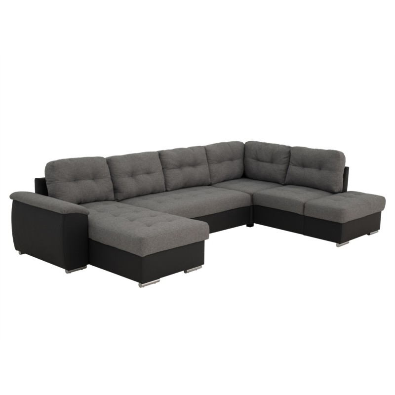Sofa bed 6 places PU fabric ROMAIN Dark grey - image 54834