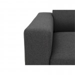 Convertible corner sofa 5 seater headrests fabric KADY Dark grey