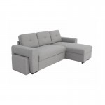 Convertible corner sofa 4 places fabric ADIL Light grey