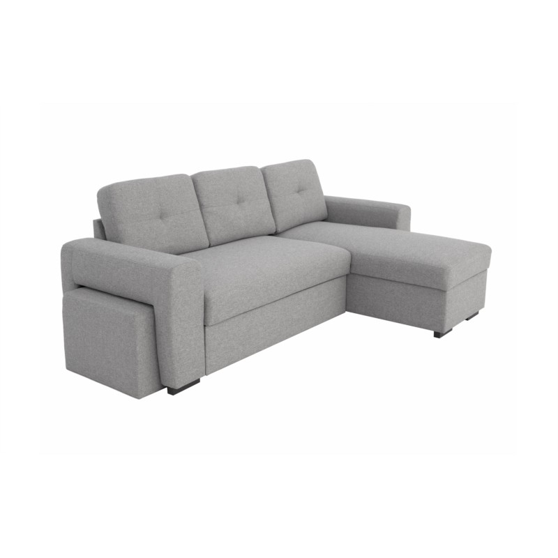 Convertible corner sofa 4 places fabric ADIL Light grey - image 54936