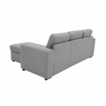 Convertible corner sofa 4 places fabric ADIL Light grey