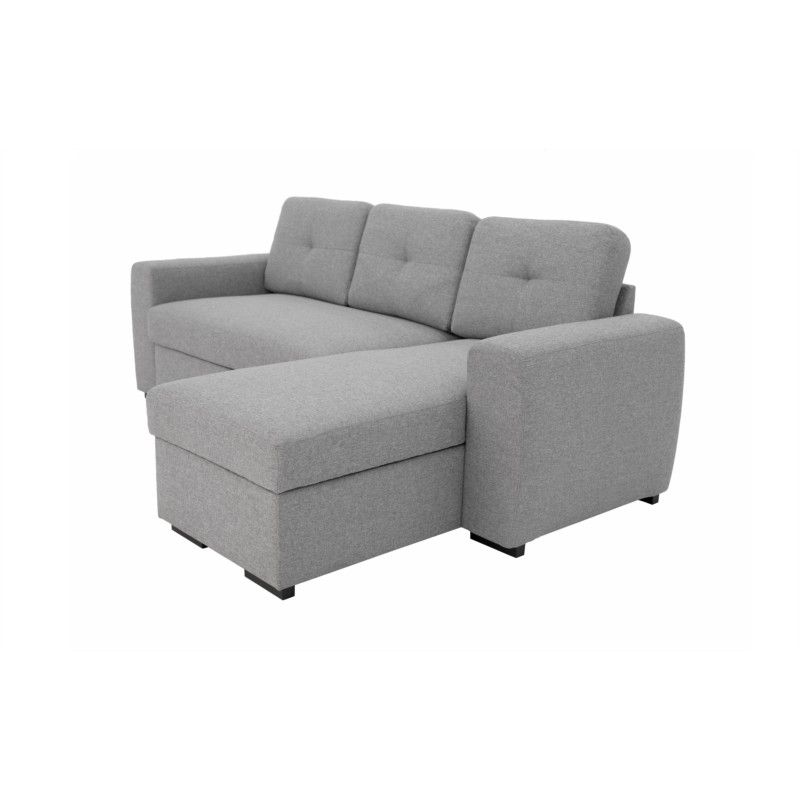Convertible corner sofa 4 places fabric ADIL Light grey - image 54949