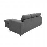 Convertible corner sofa 4 places fabric ADIL Dark grey