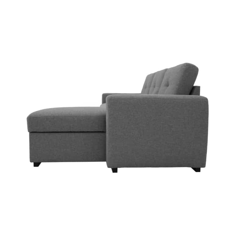 Convertible corner sofa 4 places fabric ADIL Dark grey - image 54961