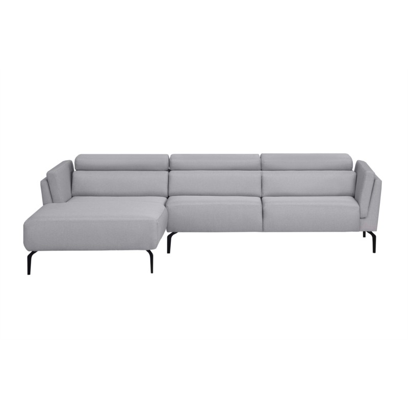 Corner sofa 4 places fabric feet metal Left Angle LULU Light grey - image 55018