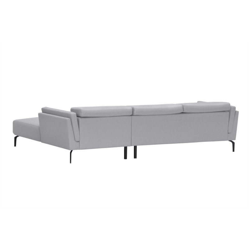 Corner sofa 4 places fabric feet metal Right Angle LULU Light grey - image 55027