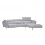 Corner sofa 4 places fabric feet metal Right Angle LULU Light grey