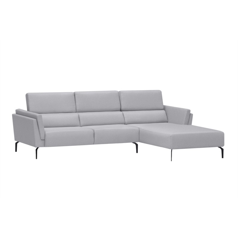 Corner sofa 4 places fabric feet metal Right Angle LULU Light grey - image 55032