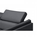 Corner sofa 4 places fabric feet metal Left Angle LULU Dark grey