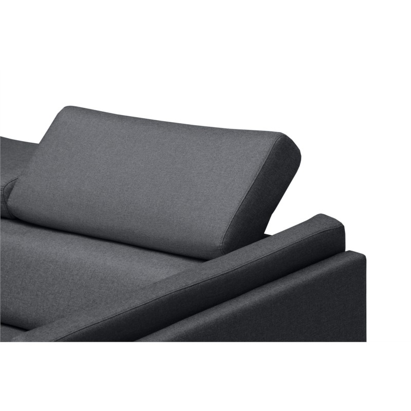 Corner sofa 4 places fabric feet metal Left Angle LULU Dark grey - image 55040