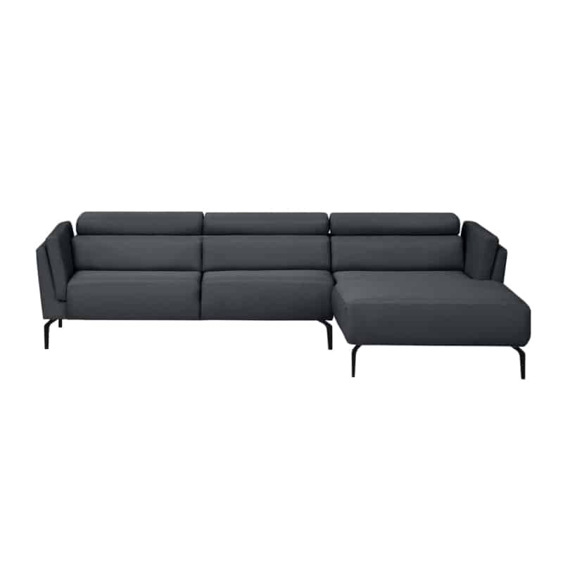 Corner sofa 4 places fabric feet metal Right Angle LULU Dark grey - image 55047
