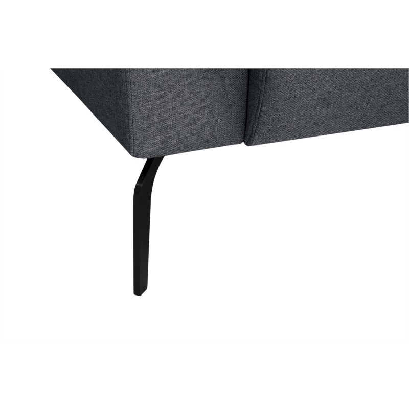 Canapé d'angle 4 places tissu pieds métal Angle Droit LULU Gris foncé - image 55053