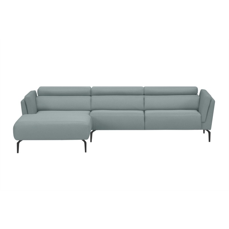 Corner sofa 4 places fabric feet metal Angle Left LULU Blue celadon - image 55059