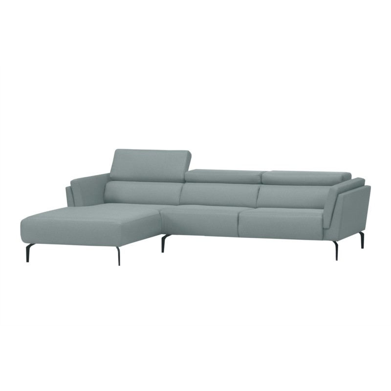 Corner sofa 4 places fabric feet metal Angle Left LULU Blue celadon - image 55065