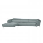 Corner sofa 4 places fabric feet metal Angle Left LULU Blue celadon