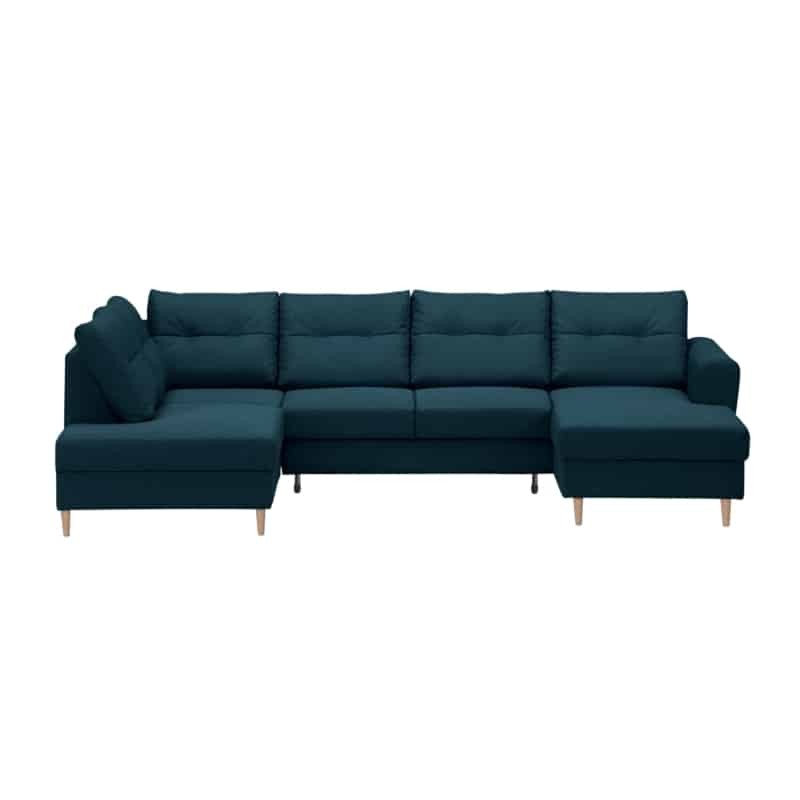 Convertible corner sofa 5 places fabric Left Corner OKTAV Oil Blue - image 55094