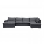 Convertible corner sofa 5 seats fabric Right Angle ARIA Dark grey