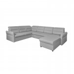 Modular corner sofa convertible 5 places fabric ADRIATIK Light grey