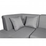 Convertible corner sofa 5 places fabric feet wood Left angle FORTY Grey