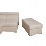 Corner sofa convertible 5 places trunk fabric Angle Right IVY Beige