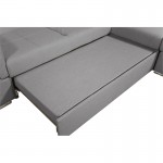 Corner sofa convertible 5 places trunk fabric Angle Right IVY Light grey
