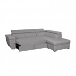 Corner sofa convertible 5 places trunk fabric Angle Right IVY Light grey