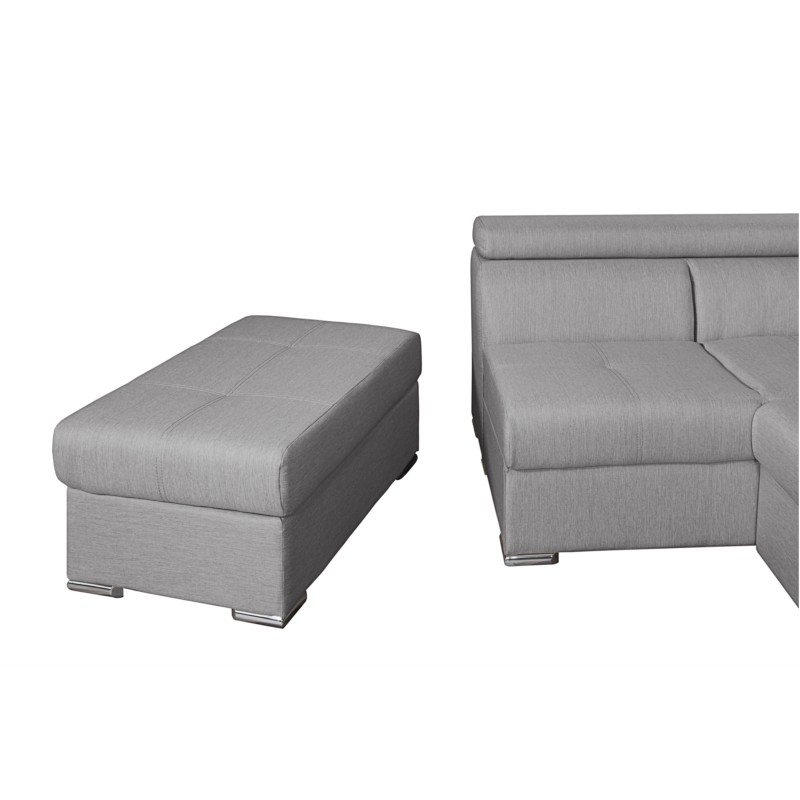Corner sofa convertible 5 places trunk fabric Corner Left IVY Light grey - image 55333