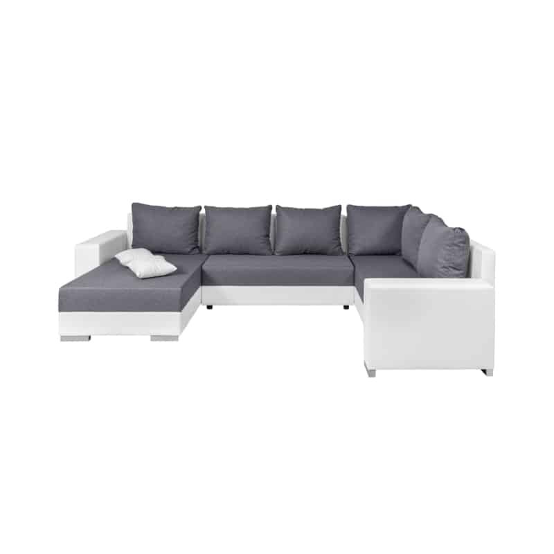 Convertible corner sofa 4 seater fabric PU Right Angle STELA Grey, white - image 55387