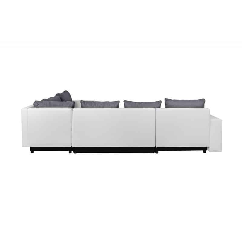 Convertible corner sofa 4 seater fabric PU Right Angle STELA Grey, white - image 55394
