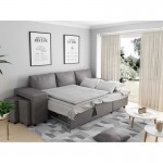 Convertible corner sofa microfiber niche left KATIA Grey