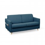 Quick sleeping sofa fabric 3 places TAMY (Petrol blue)
