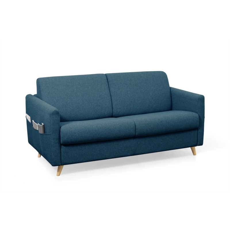 Quick sleeping sofa fabric 3 places TAMY (Petrol blue) - image 55447